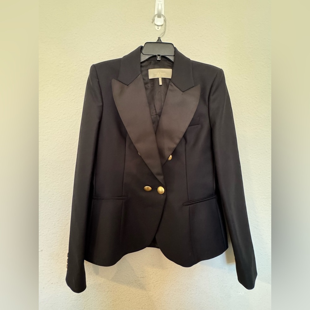 Elie Saab Black Blazer with Gold Buttons NWT